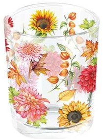 Őszi Virágmező üveg teamécsestartó 5,5x6 cm