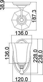 Hinkley Lighting SHELLY HK-SHELLY1-BATH Fali lámpa 1x3,5W/G9 320LM IP44