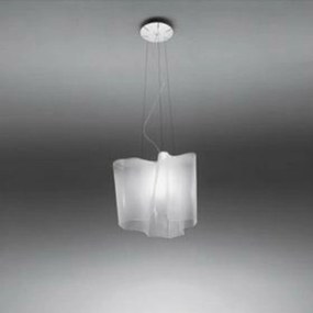 Artemide Logico Singolo függőlámpa, fúvott üveg, fehér, 40 cm