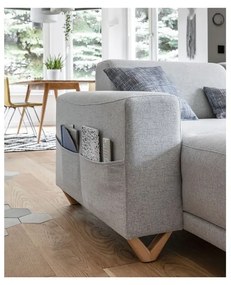 Világosszürke kinyitható-tárolóhelyes sarokkanapé (jobb oldali-U alakú) Classy Sophie – Miuform