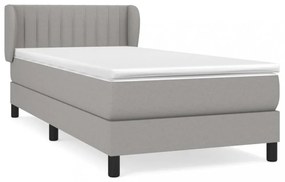 világosszürke szövet rugós ágy matraccal 90 x 200 cm