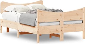 vidaXL tömör fenyőfa ágy matrac nélkül 120 x 190 cm