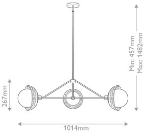 Alora Mood ALM-PERTH3-GD - PERTH rudas csillár 3xE14/40W/230V arany