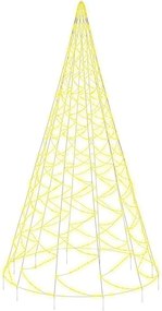 vidaXL karácsonyfa zászlórúdon 3000 meleg fehér LED-del 800 cm