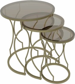 Rüya üveg dohányzóasztal, antik, Ø47 cm