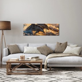 Kép - Delfinek (órával) (90x30 cm)