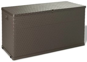 vidaXL barna PP rattan kerti tárolóláda 120 x 56 x 63 cm