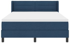 Boxspring Ágy Matrac csomagban, kék, 140 x 190 cm, szövet