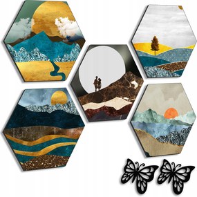 Faldekorációk Képszett Képek Nappaliba Konyhába Absztrakt Arany