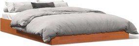 vidaXL viaszbarna tömör fenyőfa ágy matrac nélkül 120 x 200 cm