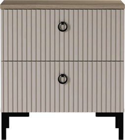 Éjjeliszekrény, szürkésbarna Taupe/silverjack tölgy, DOMCA 2S