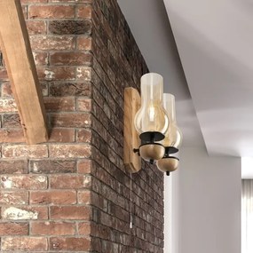 Brilagi - LED Fali lámpa COTTAGE 2xE14/40W/230V tölgy/barna