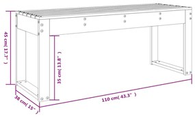 fehér tömör fenyőfa kerti pad 110x38x45 cm