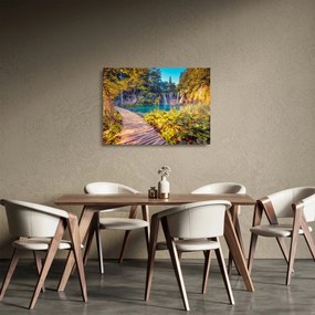 Kép - Plitvicei-tavak, Horvátország (üvegen) (70x50 cm)