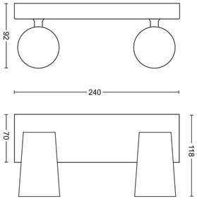 Philips 50572/31/PN - LED Spotlámpa MYLIVING PAISLEY 2xGU10/5,5W/230V
