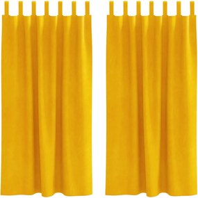 vidaXL Sötétítő függönyök 2 pcs Mustár sárga 140 x 175 cm Bársony