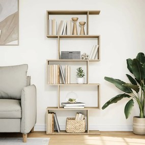5 szintes sonoma tölgy fa elválasztó könyvespolc 70x24x161 cm