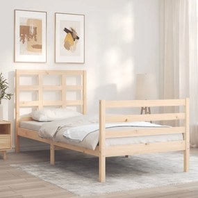 tömör fa ágykeret fejtámlával 90 x 200 cm