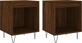 vidaXL 2 db barna tölgyszínű éjjeliszekrény 40 x 35 x 50 cm
