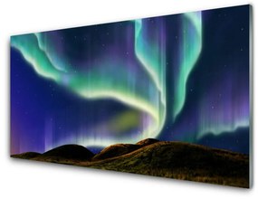 Üvegkép falra Northern Lights Landscape 120x60cm