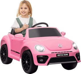 AIYAPLAY Gyerek Elektromos Autó 12V Volkswagen Bogár - 2.4G Távvezérlő, Zene, Harang, Elektromos Jármű LED Fénnyel, USB/MP3 Csatlakozással, 3-5 km/h,