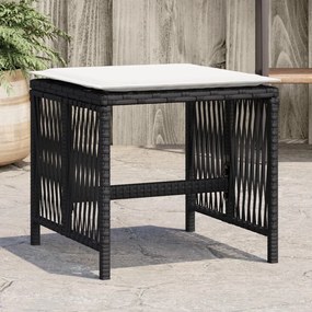 vidaXL 4 db fekete polyrattan kerti szék párnával 41 x 41 x 36 cm