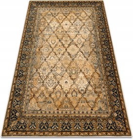 Gyapjú szőnyeg Omega Grenada Rombusz keret Arabeska konyak 100x150 cm