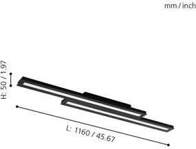 Eglo 31715 - LED RGBW dimmelhető mennyezeti lámpa SALITERAS-Z 20,4W/230V fekete
