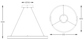 Zuma Line MD4417-1M-3BGD - LINOS LED csillár 30W 230V fekete/arany