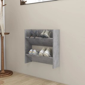 betonszürke forgácslap fali cipősszekrény 60 x 18 x 60 cm