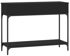 fekete szerelt fa tálalóasztal 100 x 34,5 x 75 cm
