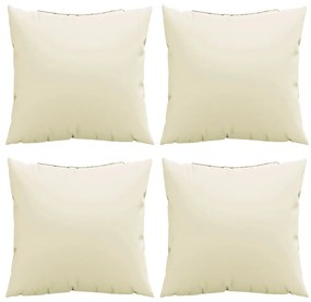 4 db krémszínű szövet kanapépárna 40 x 40 cm