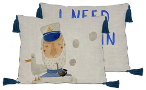 Captain lenvászon díszpárna, 50 x 35 cm - Little Nice Things