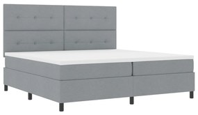Boxrugós ágy matracmal Világosszürke 200 x 200 cm szövet