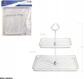 Elegáns kétszintes tányér arany szegéllyel