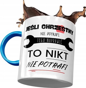 Kék Bögre Keresztelő Bácsi Ajándék Nyomtatott Fotóval