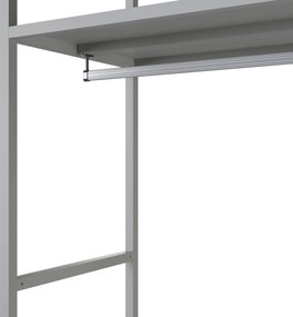 Irodai polc nyitott ruhaakasztó rúddal, recepcióra és váróterembe, fém, szürke, 800x2200x400 mm: ARIEL