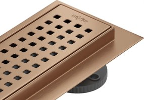 Mexen Flat 360° M08 forgatható vonal menti lefolyó 70 cm, kefélt réz - 1C25070-40