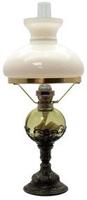 Petroleumlámpa DRAHOMÍRA 50 cm erdőzöld, ón díszítéssel