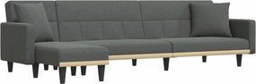 vidaXL sötétszürke L-alakú szövet kanapéágy 275x140x70 cm