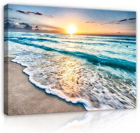 Vászonkép, Tengerpart a naplementében 80x60 cm méretben