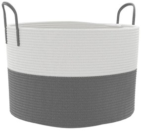 szürke-fehér pamut tárolókosár Ø51 x 33 cm