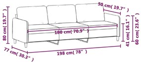 3 személyes világosszürke bársony kanapé 180 cm