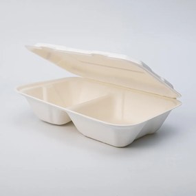 Cukornádból készült kétrészes uzsonnás doboz 240*162*61mm, 50 db