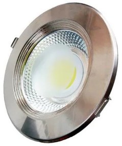 LED panel , mélysugárzó , 30 W , süllyesztett , kerek , meleg fehér , inox keret