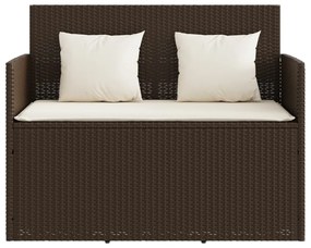 barna polyrattan kerti pad párnákkal