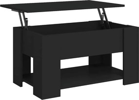 vidaXL fekete szerelt fa dohányzóasztal 79 x 49 x 41 cm