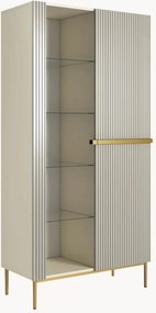 Nicole bordázott frontos vitrin 100 cm - kasmír / arany lábak