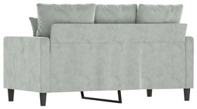 vidaXL kétszemélyes világosszürke bársony kanapé 120 cm