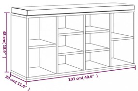 magasfényű fehér szerelt fa cipőtároló pad 100x35x45 cm